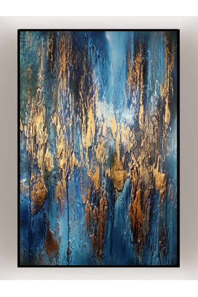 AQUARIUS II 120x80 cm NOWOCZESNY OBRAZ NAMALOWANY NA PŁÓTNIE